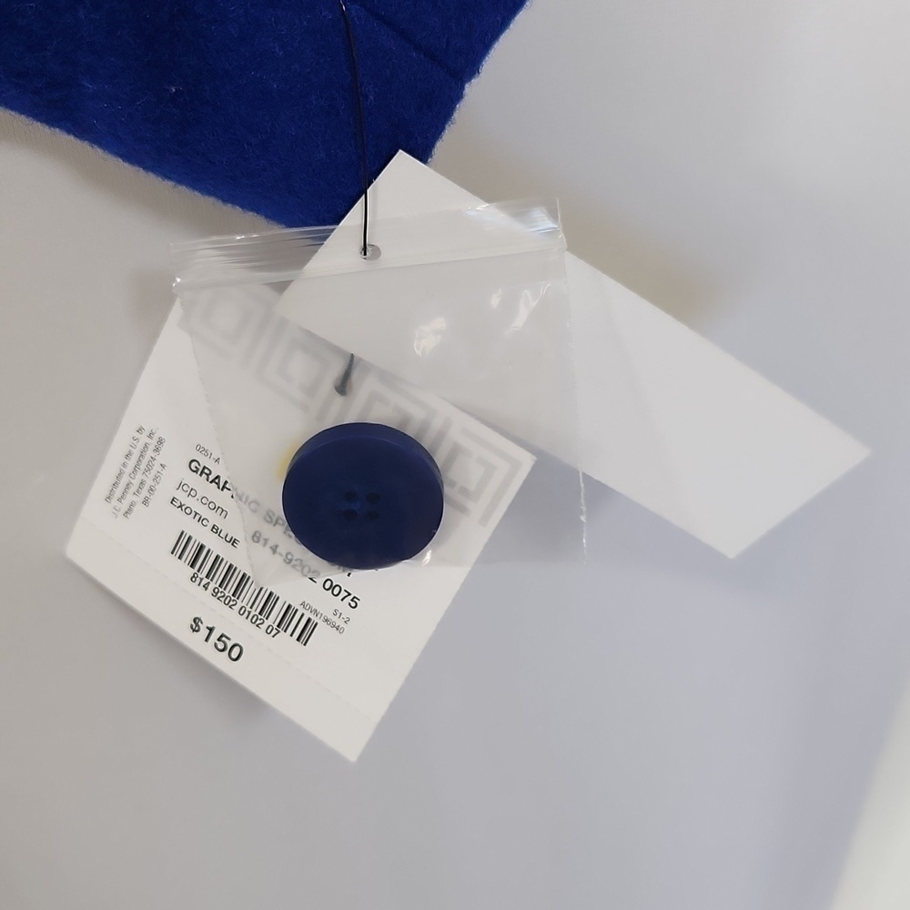 Liz Claiborne Women's Size Medium Blue Wool Blend Side Pockets Lined Jacket NWT - Picture 15 of 15